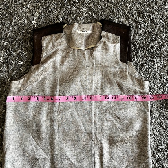 J Brand Metallic silk & leather sleeveless kimono - Picture 8 of 11